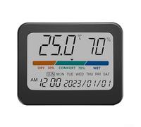 SiSinkal Termómetro e higrómetro digital para interiores con gran pantalla a color, medidor de temperatura y humedad con fecha, hora y semana, conmutable C F para sala de estar, dormitorio, entorno de