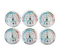 SiSinkal Termómetro higrómetro analógico para control de clima interior con control de temperatura y humedad, para el hogar, cocina, baño, sótano, sauna, terrario (6 piezas)