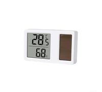 SiSinkal Termómetro higrómetro de 4 piezas con energía solar para COMBO, medidor digital compacto de humedad de temperatura para montaje en pared o escritorio, para sala de estar, dormitorio y