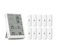SiSinkal Termómetro higrómetro WiFi con sensor RF433, para control de aplicación Tuya Smart-Life, estación de visualización LCD, alcance de 100 m, monitor remoto para bodega de vinos de invernadero