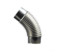 SiSinkal Tubo de codo de acero inoxidable de 45 grados para inserto de chimenea, ventilación curvada con curva corrugada, compatible con chimeneas de madera, estufas de camping, calentadores de agua a