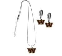Siskiyou NFL Washington Commanders Huggie - Juego de aretes y collar de aro, talla única, colores del equipo
