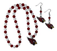 Siskiyou Sports Atlanta Falcons - Juego de pendientes y collar - FBDE035FBN, Juego de arete y collar con abalorio de abanico, Talla única, Rojo