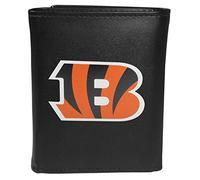 Siskiyou Sports NFL Cincinnati Bengals - Cartera de Tres Pliegues con Logotipo Grande, Color Negro