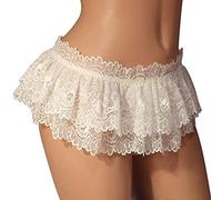 Sissy - Calzoncillos de encaje para hombre, tangas con volantes, minifalda, traje de travesti, falda, tangas, ropa interior sexy para hombre
