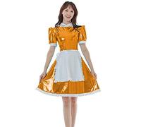 Sissy - Disfraz francés para mujer, vestido sexy de anime, cosplay, manga corta, uniforme de sirvienta, talla grande, dorado, 4XL