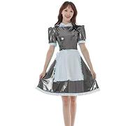 Sissy - Disfraz francés para mujer, vestido sexy de anime, cosplay, manga corta, uniforme de sirvienta, talla grande, gris, L