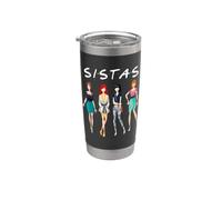 Sistas Girl Sistas Squad Mujeres Amistad Elegante Grupo Look Vaso térmico de acero inoxidable de doble pared