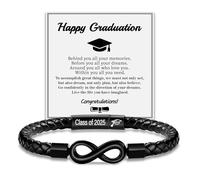 Sistble Pulsera de cuero para hombres, adolescentes, niños, regalos para mi hijo, pulsera de mamá, día del padre, regalos para papá, abuelo, amor para siempre, grabado para marido, ideas de regalo de