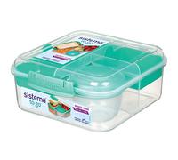 Sistema 21685ZS Lonchera Bento Box To Go, Caja de almacenamiento de alimentos con recipiente para yogure/fruta, Sin BPA, Multicolor, 1,25 l