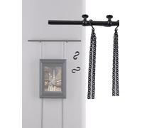 Sistema ajustable para colgar en la pared para arte y marcos, barra de latón con cadenas doradas para una exhibición elegante