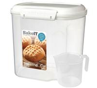 Sistema BAKE IT recipiente para guardar alimentos | 2,4 l | Recipiente para guardar alimentos para despensa | Sin BPA | Blanco/transparente | 1 unidad