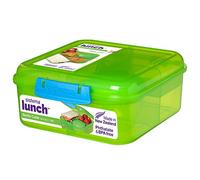 Sistema Bento Cube fiambrera | Recipiente para guardar alimentos de 1,25 l con compartimentos individuales y tarrina para yogur | Colores variados (varía según el envase) | 1 unidad