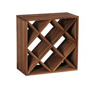 Sistema botellero CUBE 50 módulo 3, pino tabaco, máx. 20 botellas, apilable / ampliable - alt. 50 x anch. 50 x pr. 25 cm