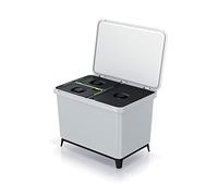 Sistema clasificador de reciclaje 2x10L + 1x23L color blanco KEDEN