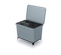Sistema clasificador de reciclaje 2x10L + 1x23L color gris KEDEN