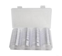 Sistema compacto de almacenamiento de monedas con 60 cápsulas y caja para artículos de 41 mm de diámetro adecuado para exposiciones y gestión de inventarios