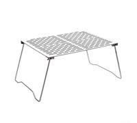 Sistema compacto de barbacoa al aire libre con base de mesa plegable, marco para asar y bolsa de almacenamiento para camping y uso de viaje