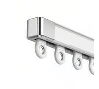 Sistema completo de riel de cortina de techo resistente para cortinas modernas de 6 m, barra deslizante de aluminio, fácil operación manual, acabado dorado