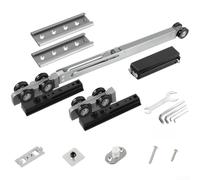 Sistema completo de rieles ocultos para puertas interiores de madera con acción suave de doble amortiguador y diseño fácil de instalar, negro (B)