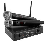 Sistema Completo inalámbrico UHF BoomToneDJ UHF Duo - 2 micrófonos dinámicos de Mano - Doble Canal - 663.5 y 682.2 MHz. Ideal para Canto, discurso, Karaoke, animación.