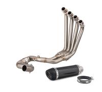 Sistema Completo para Motocicleta Tubo Enlace Delantero Fibra Carbono para CB650F para CB650R para CBR650F 2014-2022 Punta de Escape(Style 2)
