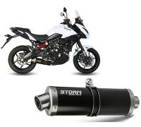 Sistema completo Storm by Mivv Oval Nero Acero Kawasaki Versys 650 2015 > 2020