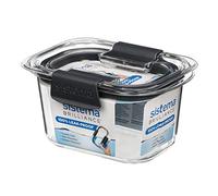 Sistema Contenedor de Almacenamiento de Alimentos, Transparente con Clips Grises y Sello, 380 ml
