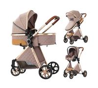 Sistema da viaggio 3 in 1, passeggino per neonati e neonati, con ovetto, parasola regolabile, da 0 a 36 mesi (caqui)