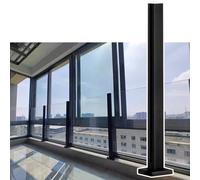 Sistema de abrazadera de poste de barandilla de vidrio negro, soporte de balaustrada para interiores y exteriores, para paneles de vidrio, valla de piscina, barandilla de jardín y terraza, solución de