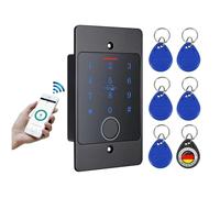 Sistema de acceso MATHFEL Smart Lock con huella dactilar y RFID: cerradura electrónica para puerta de entrada, IP66, código y transpondedor, cerradura eléctrica para exterior, cerradura inteligente