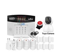 Sistema de Alarma antirrobo a la casa de Tuya WiFi Inteligente gsm Alarma de Seguridad 8 Idiomas Detector de Movimiento Abierto App Sirena incorporada del Timbre(Option G)