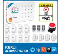 Sistema de Alarma Antirrobo KERUI 4G/WiFi, Kits de Alarma para Hogar Inteligente Tuya, Protección de Seguridad, Sensores de Movimiento PIR de 433MHZ, Detector W184 Alarm Kit 5