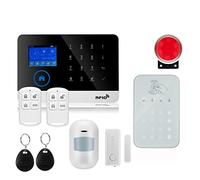 Sistema de Alarma, de Alarma Tuya inalámbrico Banda cuádruple, Pantalla TFT, Sensor Puerta, Sistemas Seguridad for el hogar, Kit Sirena con Cable, SIM SMS(W2BE)
