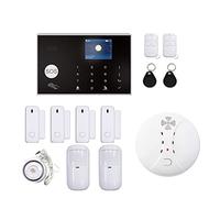 Sistema de Alarma de Seguridad, G30 Tuya WiFi Security Alarm System Smart Home gsm Kits de Detector Humo Fuego inalámbrico Kits(G30-S10R-D)