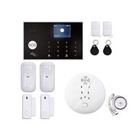 Sistema de Alarma de Seguridad, G30 Tuya WiFi Security Alarm System Smart Home gsm Kits de Detector Humo Fuego inalámbrico Kits(G30-S10R-B)