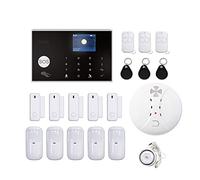 Sistema de Alarma de Seguridad, G30 Tuya WiFi Security Alarm System Smart Home gsm Kits de Detector Humo Fuego inalámbrico Kits(G30-S10R-G)