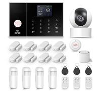 Sistema de Alarma de Seguridad para el hogar Inteligente, Alarma WiFi 4g,con cámara de Alta definición 2mp, Sensor de Movimiento pir,Control Remoto,Sensor de Puertas y Ventanas,Juego de 22 Piezas