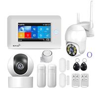 Sistema de alarma DIY de seguridad para el hogar, Panel táctil de 4.3 pulgadas Wifi gsm Sistema de alarma de seguridad for el hogar inalámbrico ladrón Tuya Vida inteligente Aplicación Control compatib