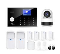 Sistema de Alarma doméstica con Cámara, Kit de Alarma Casa WiFi + gsm con Aviso App Teléfono, Sensor de Puerta/Ventana, Telecomando para Casa, Apartamento(13 Pieza)