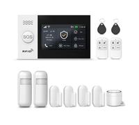 Sistema de alarma inalámbrico inteligente para el hogar, sistema de alarma con pantalla táctil, sistema de alarma WiFi DIY (detector de movimiento, sensor de ventana de puerta, control remoto, sirena
