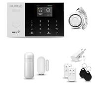 Sistema de Alarma para casa WiFi + gsm 4G con Sirena | Alarma hogar Kit con 1 Sensor PIR de Movimiento y 1 Sensor de Puerta/Ventana | Control Desde el teléfono | HUXGO® HXA005