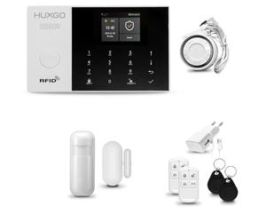 Sistema de Alarma para casa WiFi + gsm con Sirena | Alarma hogar Kit con 1 Sensor PIR de Movimiento y 1 Sensor de Puerta/Ventana | Control Desde el teléfono | HUXGO® HXA005