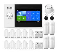 Sistema de Alarma para el hogar inalámbrico, Sistema de Seguridad Wi-Fi con Pantalla Completa inalámbrica de 4,3" Funciona con Alexa y Google para el hogar, apartamento