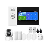 Sistema de Alarma, Tuya inalámbrico gsm de Alarma antirrobo for el hogar cámara IP PIR Sensor Movimiento Puerta Kit Seguridad Control aplicación(Set-E)