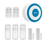 Sistema de Alarma WiFi Inteligente para el Hogar 120 dB con Sensor de Puerta, Detector de Movimiento, Control Remoto y Notificaciones por App - Sistema Antirrobo para Casa, Garaje (Kit de 8 Piezas)