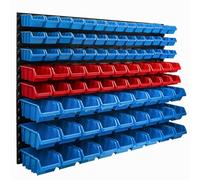 Sistema de almacenamiento de pared, 1155 x 780 mm, 91 unidades, cajas apilables, placas de pared extrafuertes, estantería ampliable, estantería de taller, estantería de pared para taller, estantería