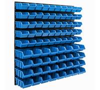 Sistema de almacenamiento de pared, 770 x 780 mm, 82 unidades, cajas apilables cajas de almacenamiento de visión, placas de pared extrafuertes, estantería ampliable, estantería de taller