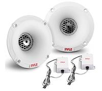 Sistema de Altavoces de Agudos Marinos, un par de Tweeter Pei de cúpula Blanca de 1 Pulgada con difusor de bocina, Potencia máxima de 120 vatios con impedancia de 4 ohmios, clasificación Impermeable