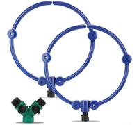 Sistema de anillo de riego de árbol de 2 piezas con aspersores redondos de 360 grados, riego de raíz profunda ajustable para árboles, flores y arbustos, kit de riego por goteo de plástico ABS para G